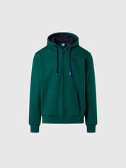 North Sails Felpa manica lunga FULL ZIP Hoodie cappuccio 691085 petrolio 0475