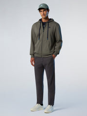 North Sails Felpa manica lunga FULL ZIP Hoodie cappuccio 691085 city grey