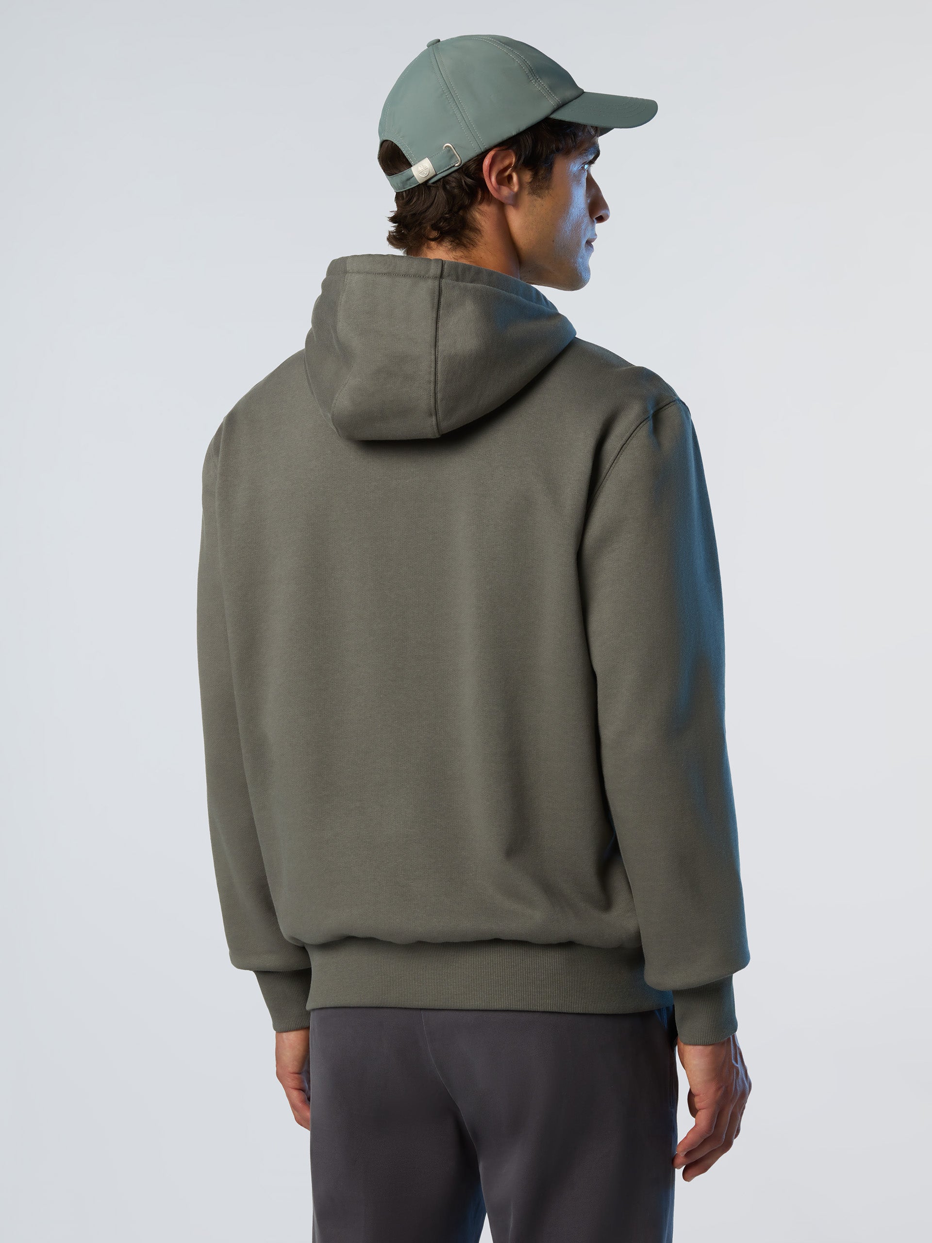 North Sails Felpa manica lunga FULL ZIP Hoodie cappuccio 691085 city grey