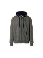 North Sails Felpa manica lunga FULL ZIP Hoodie cappuccio 691085 city grey