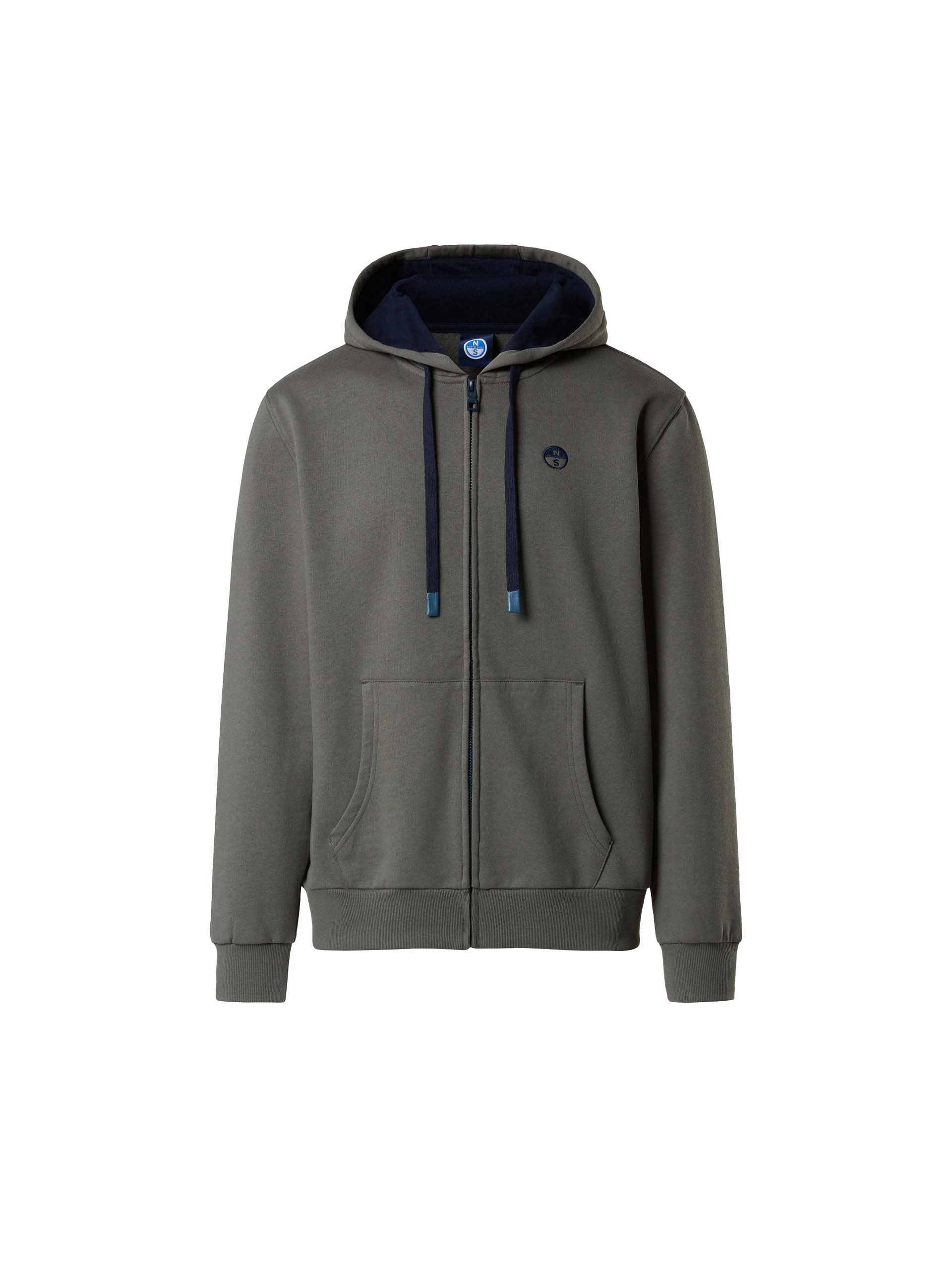 North Sails Felpa manica lunga FULL ZIP Hoodie cappuccio 691085 city grey