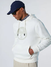 North Sails Felpa manica lunga girocollo Hoodie SWEATSHIRT Big Logo 691094 bianco
