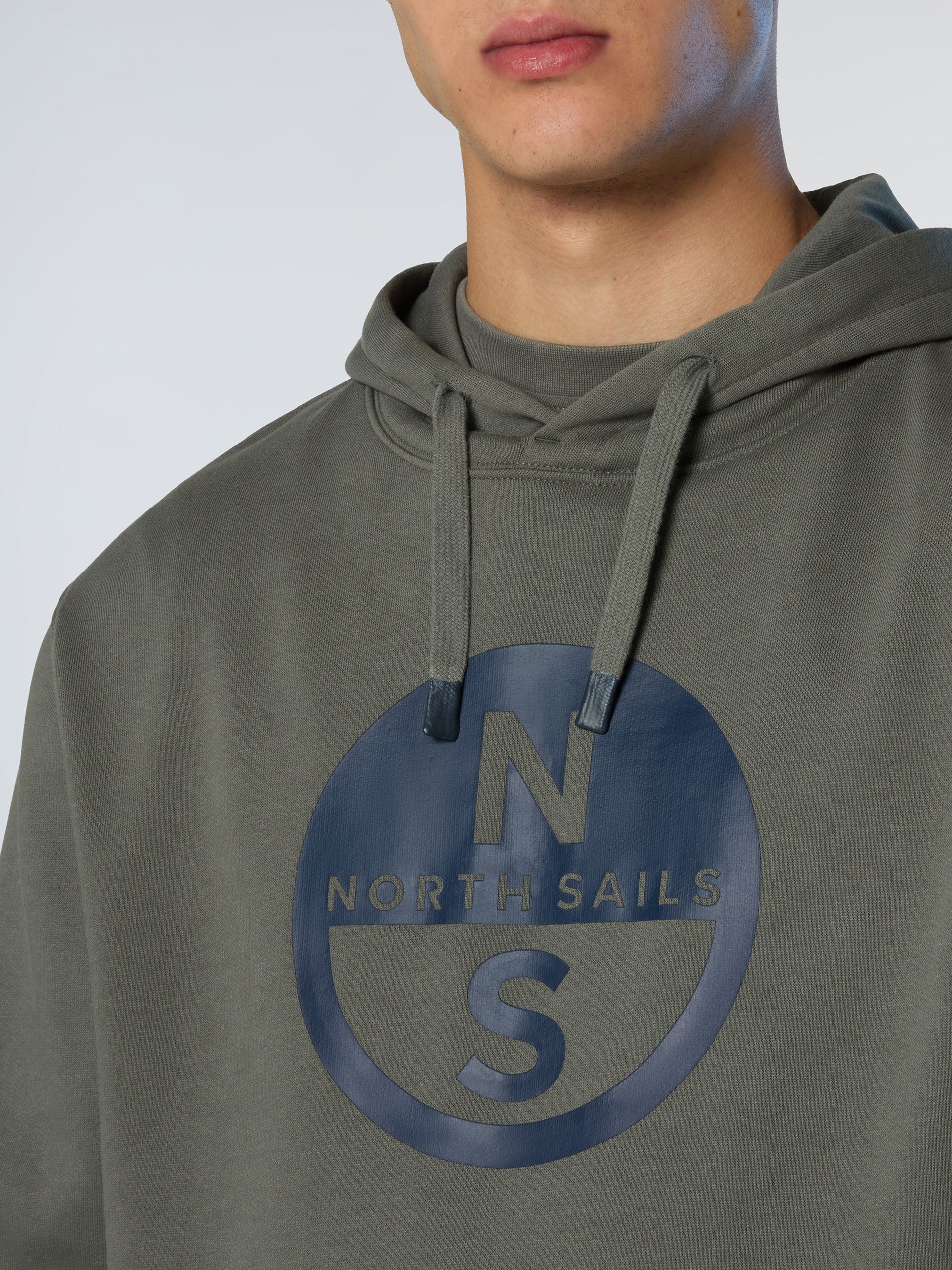 North Sails Felpa manica lunga girocollo Hoodie SWEATSHIRT Big Logo 691094 city grigio