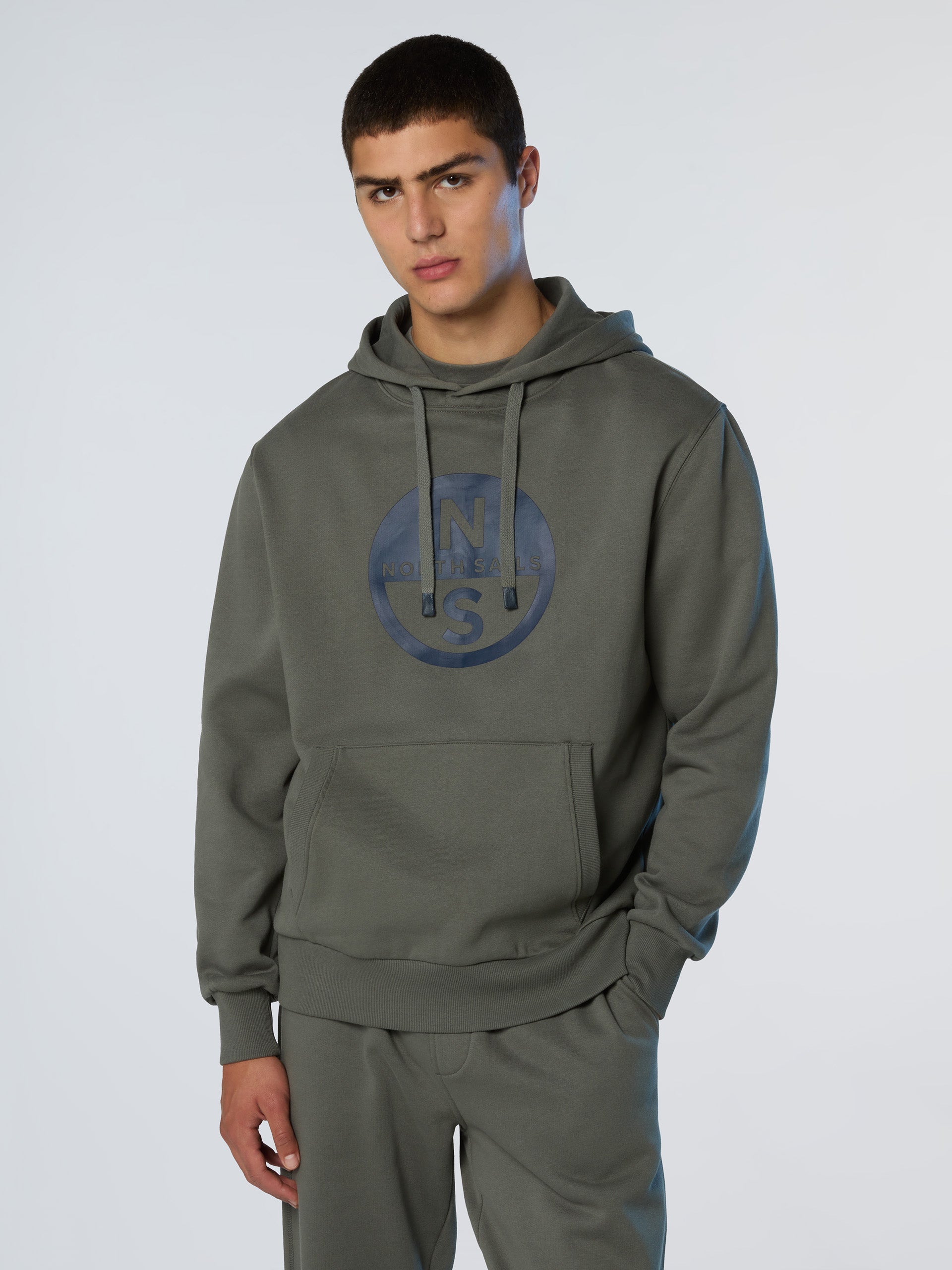 North Sails Felpa manica lunga girocollo Hoodie SWEATSHIRT Big Logo 691094 city grigio