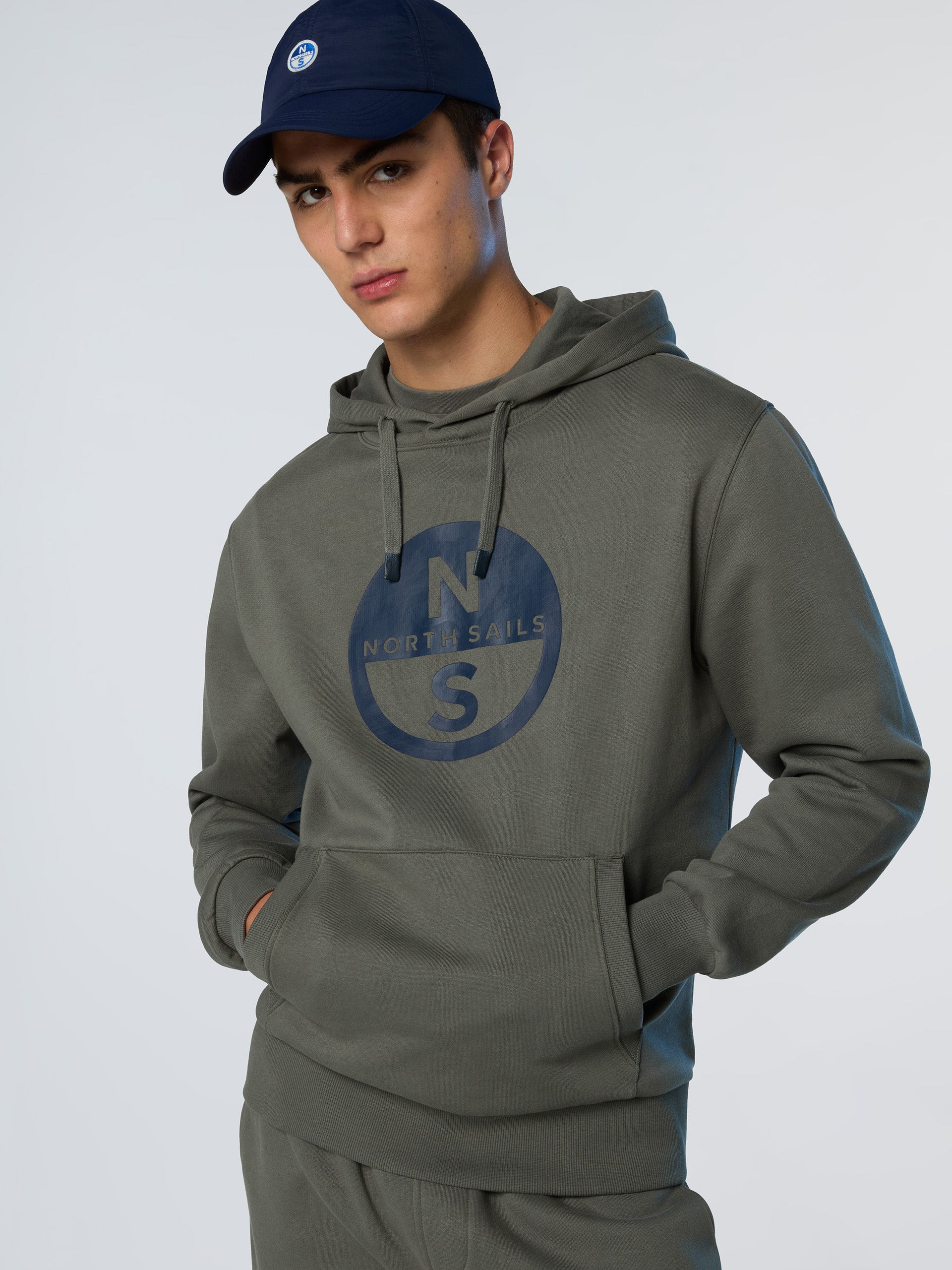 North Sails Felpa manica lunga girocollo Hoodie SWEATSHIRT Big Logo 691094 city grigio
