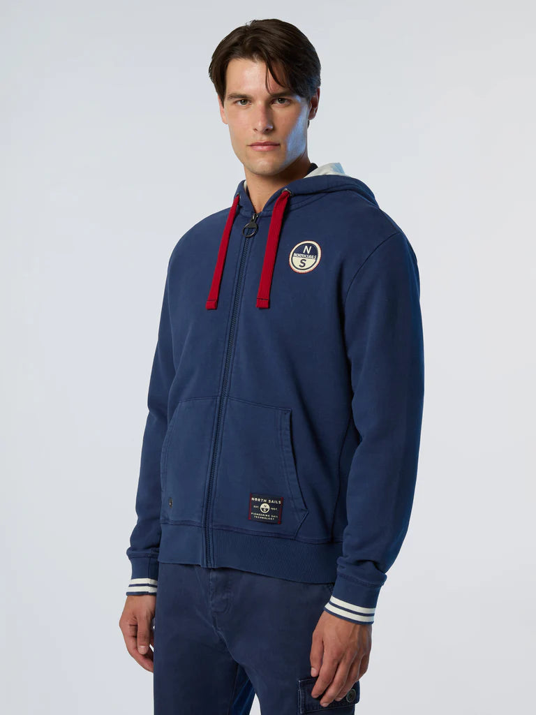 North Sails Felpa manica lunga FULL ZIP Hoodie cappuccio archivio 691125 0898