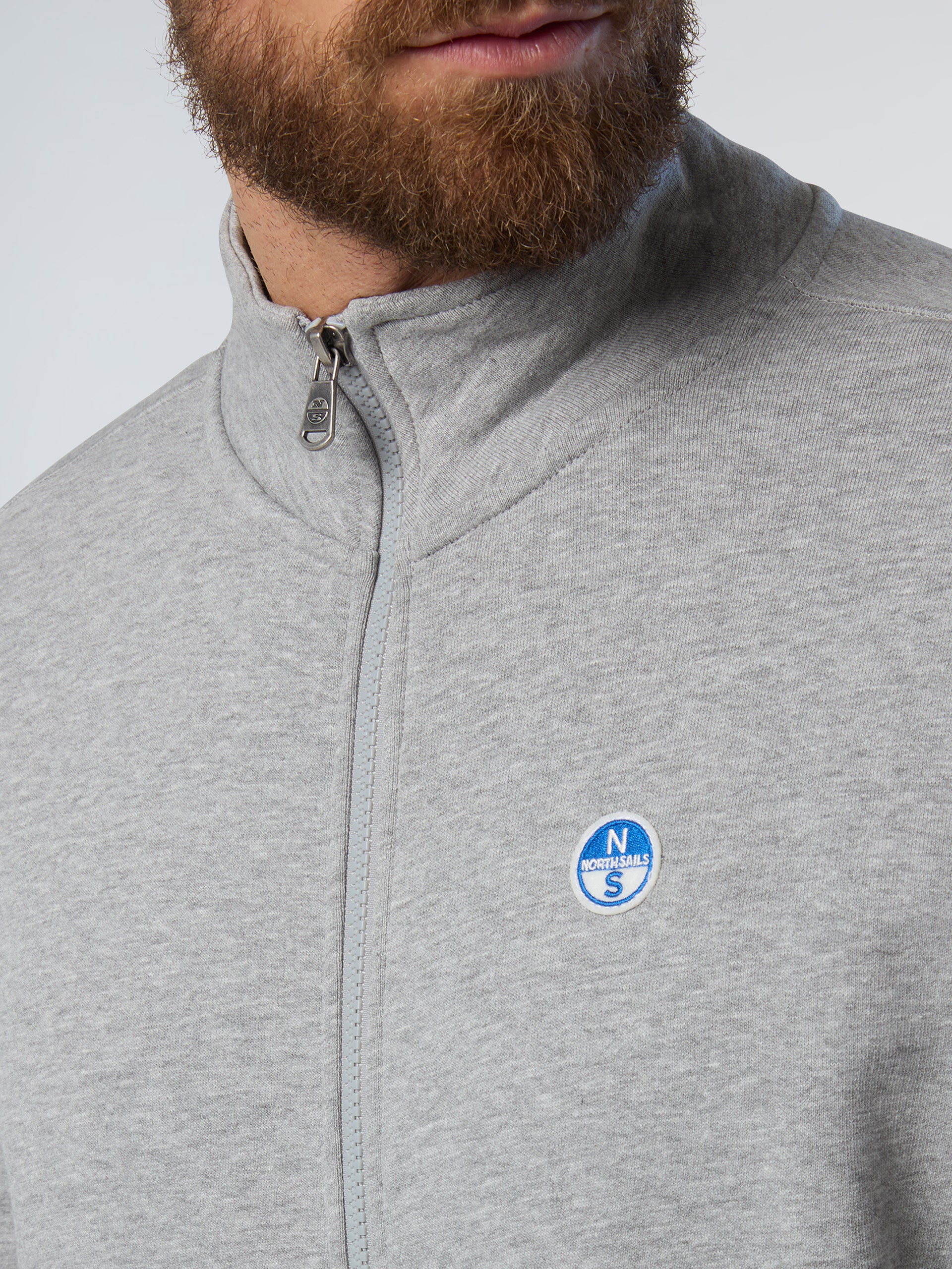 North Sails Felpa manica lunga BASIC FULL ZIP SWEATSHIRT grigio melange 691221-0926