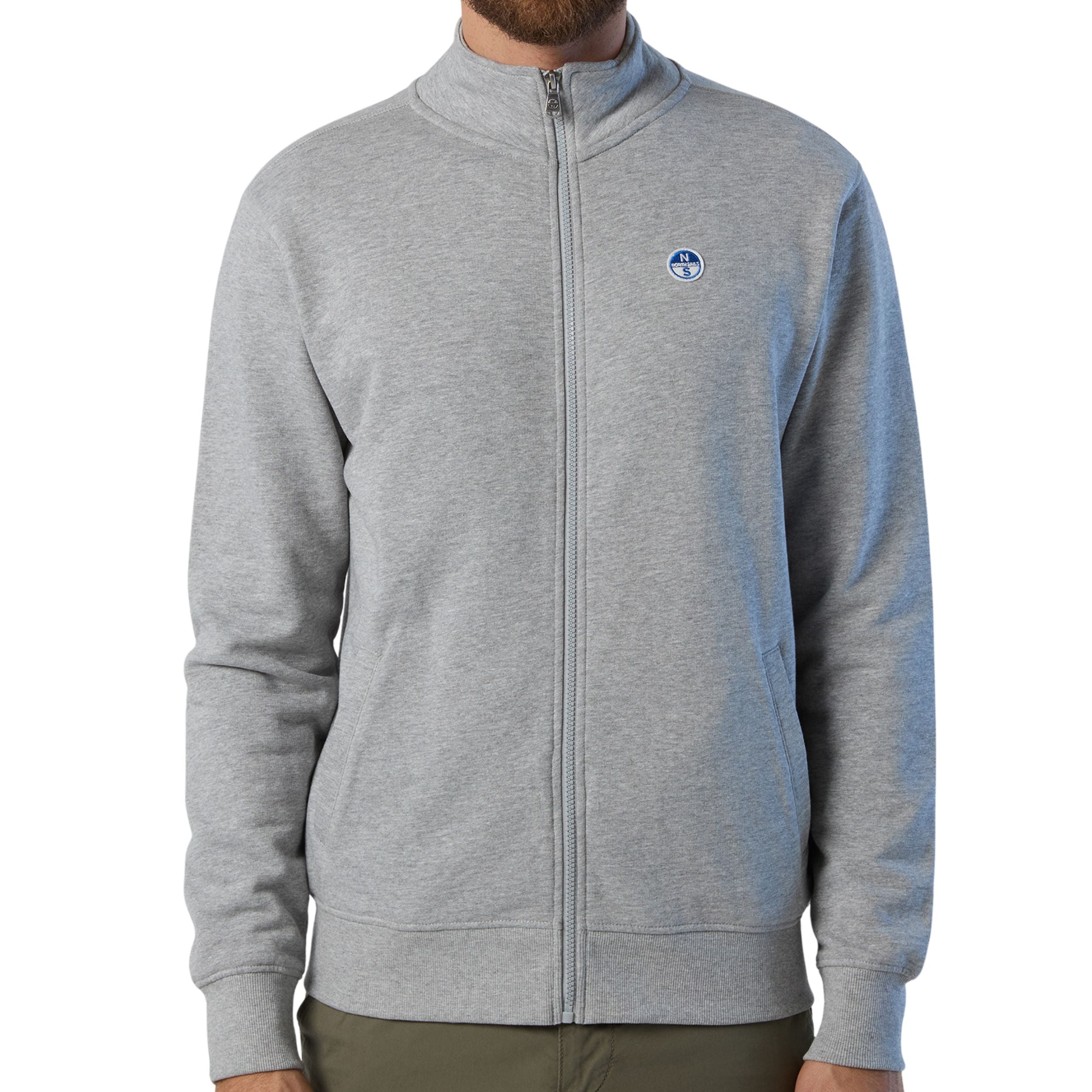 North Sails Felpa manica lunga BASIC FULL ZIP SWEATSHIRT grigio melange 691221-0926