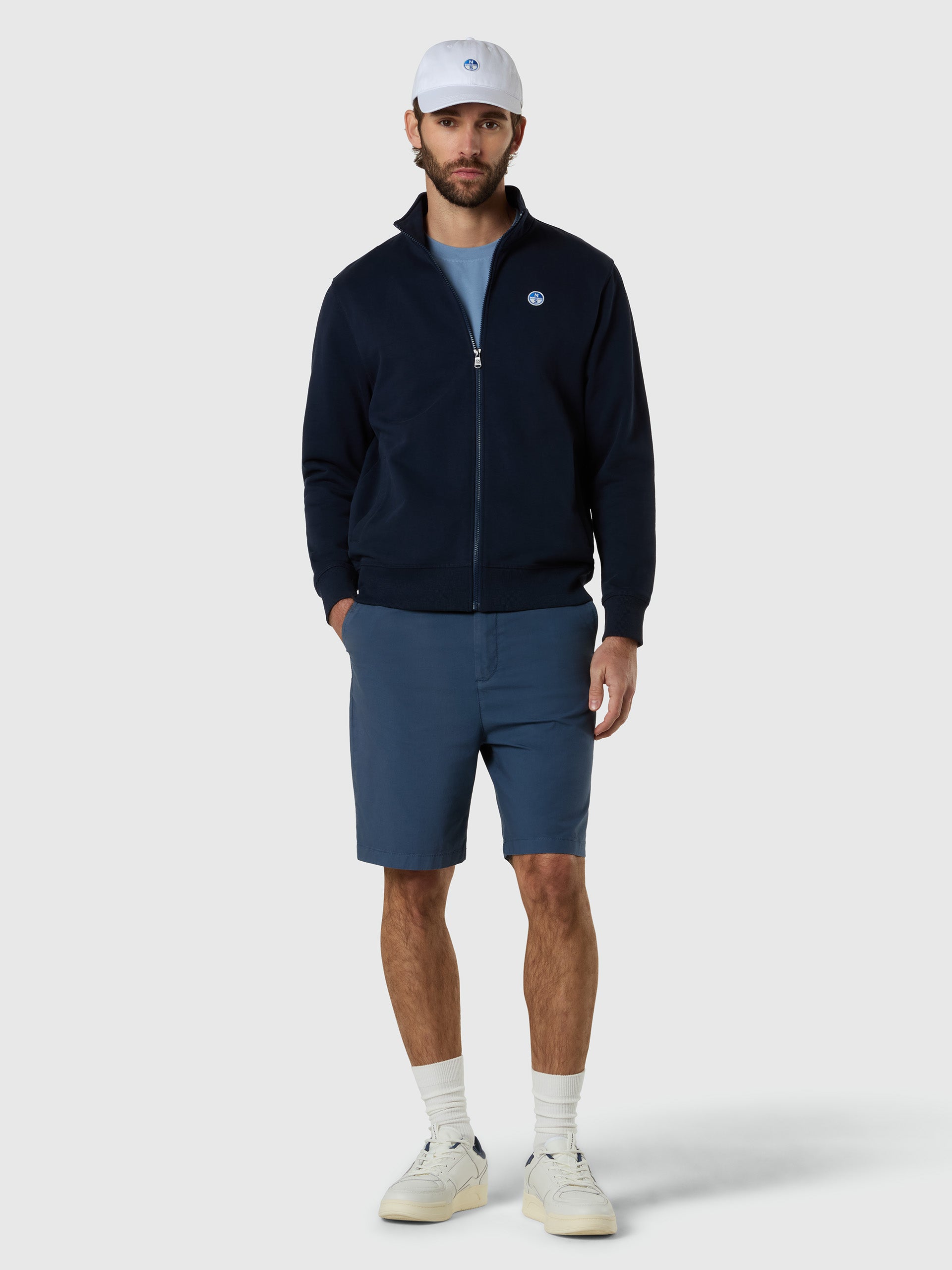 North Sails Felpa manica lunga BASIC FULL ZIP SWEATSHIRT navy blu 691232-0802