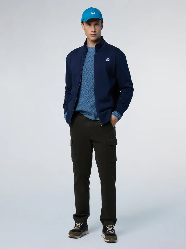 North Sails Felpa manica lunga BASIC FULL ZIP SWEATSHIRT navy blu 691256-0802