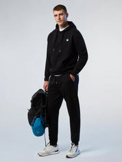 North Sails Felpa manica lunga girocollo Hoodie cappuccio e tasca frontale 691084 nero black