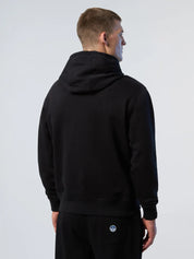 North Sails Felpa manica lunga girocollo Hoodie cappuccio e tasca frontale 691084 nero black