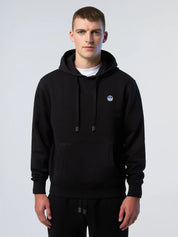 North Sails Felpa manica lunga girocollo Hoodie cappuccio e tasca frontale 691084 nero black