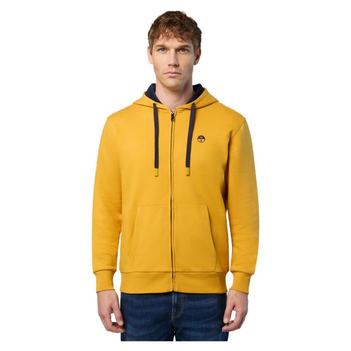 North Sails Felpa manica lunga Hoodie cappuccio full zip 691260 senape 0620
