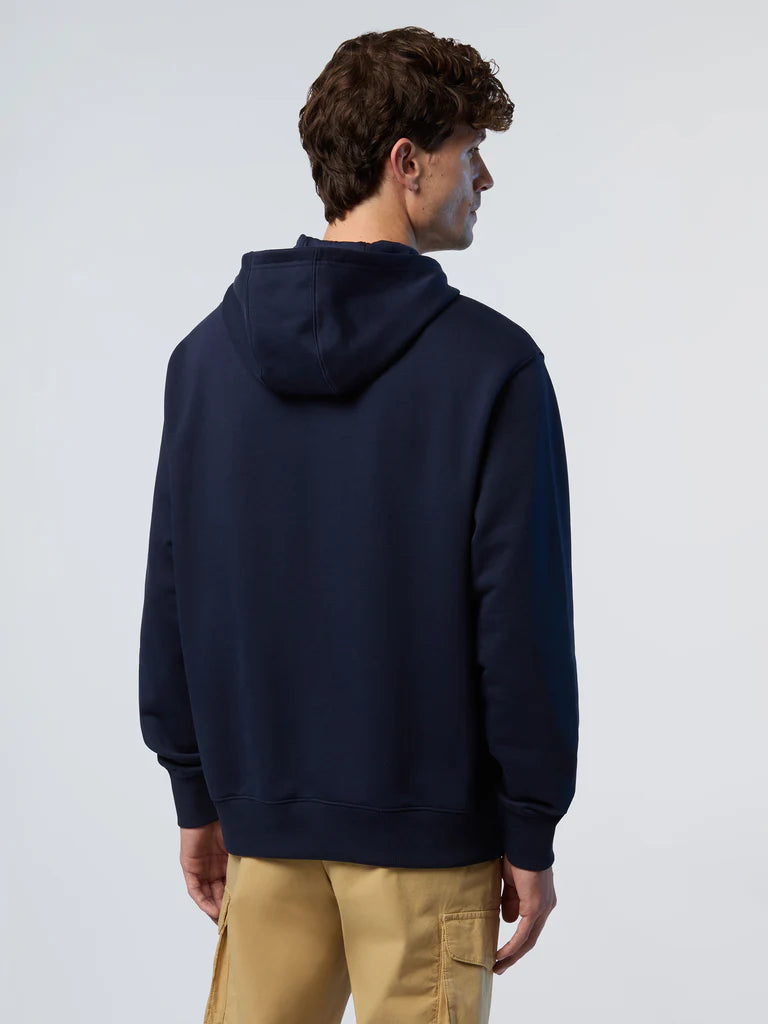 North Sails Felpa manica lunga hoodie con costine laterali blu navy 691262