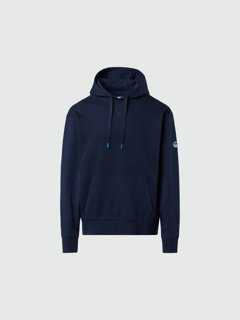 North Sails Felpa manica lunga hoodie con costine laterali blu navy 691262