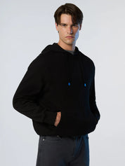North Sails Felpa manica lunga hoodie con costine laterali 691262 nero
