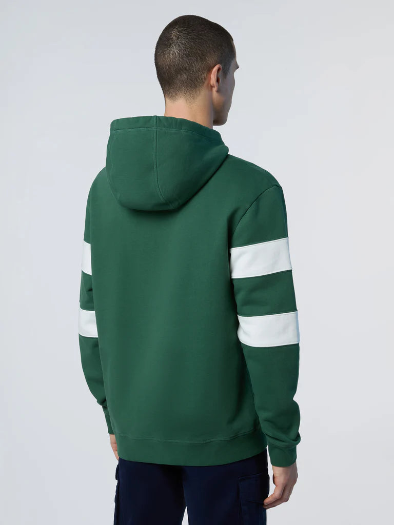 North Sails Felpa manica lunga Hoodie cappuccio full zip 691280 green