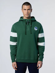 North Sails Felpa manica lunga Hoodie cappuccio full zip 691280 green