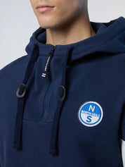 North Sails Felpa manica lunga Hoodie cappuccio full zip 691280 blu navy
