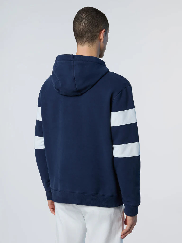 North Sails Felpa manica lunga Hoodie cappuccio full zip 691280 blu navy
