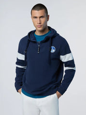North Sails Felpa manica lunga Hoodie cappuccio full zip 691280 blu navy