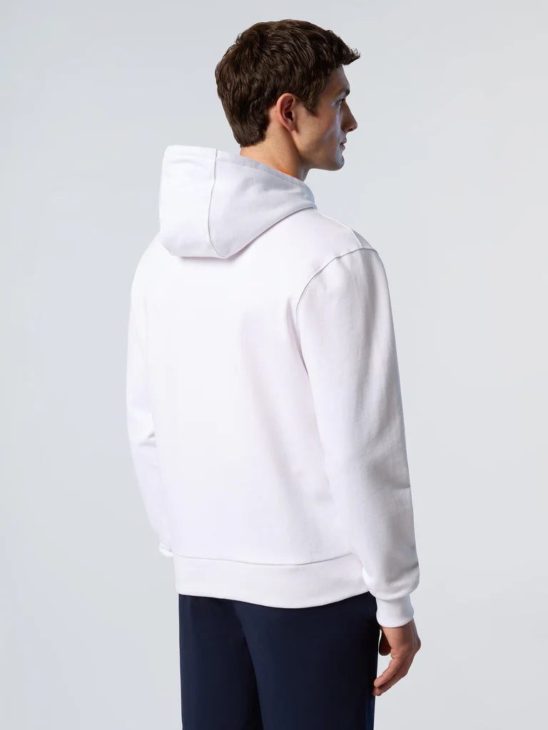 North Sails Felpa manica lunga FULL ZIP Hoodie cappuccio 691085 bianco 0105