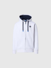 North Sails Felpa manica lunga FULL ZIP Hoodie cappuccio 691085 bianco 0105