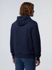 North Sails Felpa manica lunga FULL ZIP Hoodie cappuccio 691085 navy blu