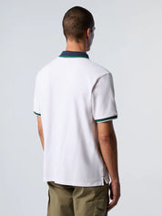 North Sails Polo maglia maglietta con logo e righe 692439 bianco 0101