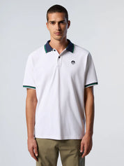 North Sails Polo maglia maglietta con logo e righe 692439 bianco 0101