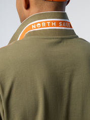 North Sails Polo maglia maglietta con logo e righe 692439 verde 0421
