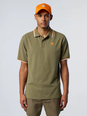 North Sails Polo maglia maglietta con logo e righe 692439 verde 0421