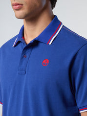 North Sails Polo maglia maglietta con logo e righe 692439 royal blu 0780