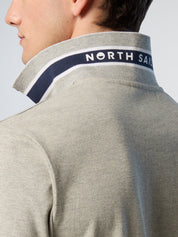 North Sails Polo maglia maglietta con logo e righe 692439 grigio 0926