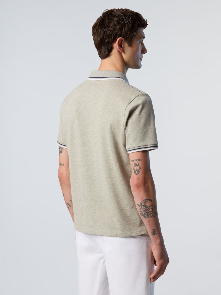 North Sails Polo maglia maglietta con logo e righe 692439 grigio 0926