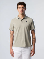 North Sails Polo maglia maglietta con logo e righe 692439 grigio 0926