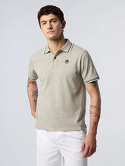 North Sails Polo maglia maglietta con logo e righe 692439 grigio 0926