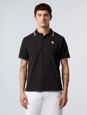 North Sails Polo maglia maglietta con logo e righe 692439 nero 0999