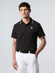 North Sails Polo maglia maglietta con logo e righe 692439 nero 0999