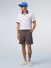 North Sails Polo maglia maglietta con logo e dettagli a contrasto 692440 bianco 0101
