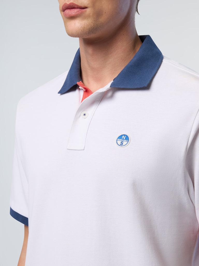 North Sails Polo maglia maglietta con logo e dettagli a contrasto 692440 bianco 0101