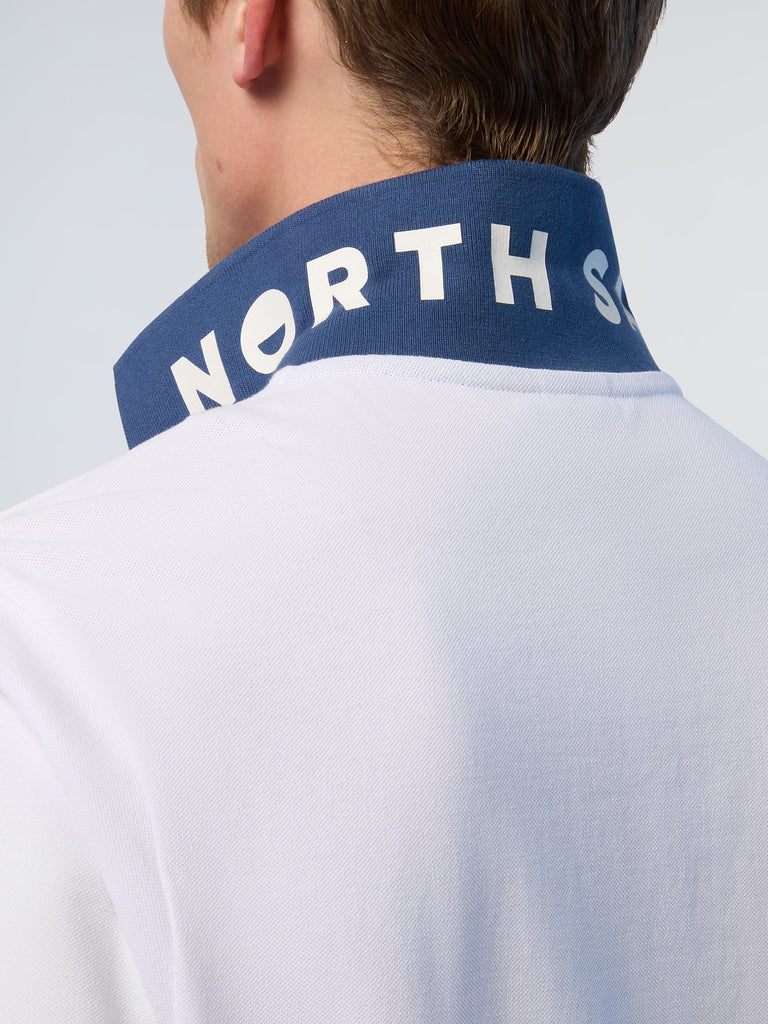 North Sails Polo maglia maglietta con logo e dettagli a contrasto 692440 bianco 0101