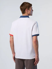 North Sails Polo maglia maglietta con logo e dettagli a contrasto 692440 bianco 0101