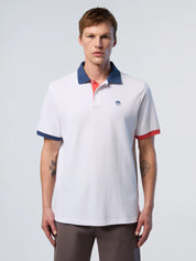 North Sails Polo maglia maglietta con logo e dettagli a contrasto 692440 bianco 0101