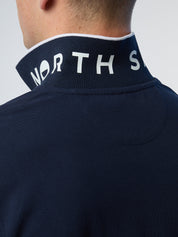 North Sails Polo maglia manica lunga 692454 colletto rigato cotone biologico 0802 navy