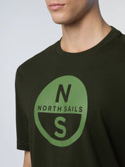 North Sails T-shirt maglia maglietta BIG LOGO cotone BIO verde 693009