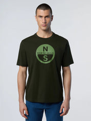 North Sails T-shirt maglia maglietta BIG LOGO cotone BIO verde 693009