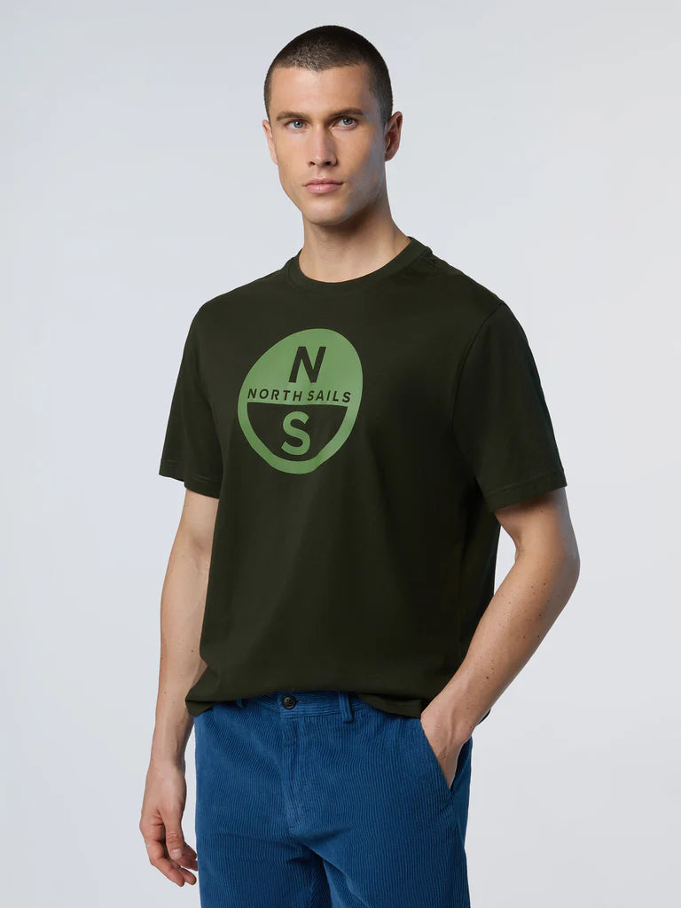 North Sails T-shirt maglia maglietta BIG LOGO cotone BIO verde 693009