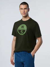 North Sails T-shirt maglia maglietta BIG LOGO cotone BIO verde 693009